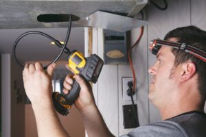 technician-inspecting-air-ducts-in-air-conditioner