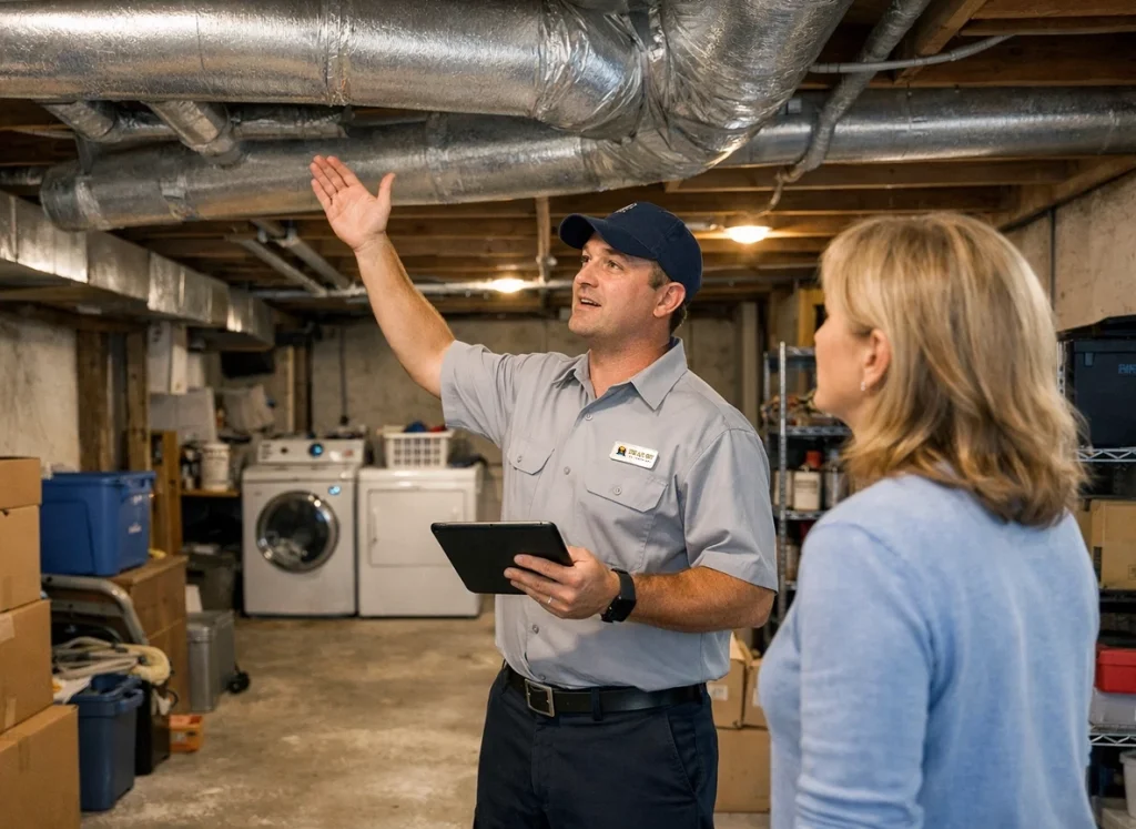 HVAC technician explains uneven room temperatures caused by duct issues